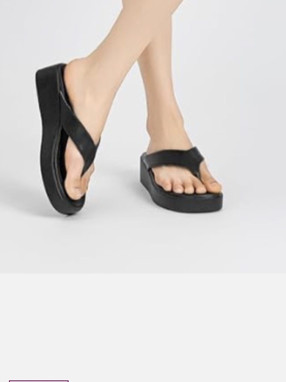 Black Slide Flip-Flop Low Wendge Sandals Size 9 NWT - Picture 8 of 9